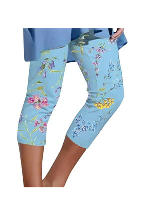 Capri Leggings for Women Casual Summer Dressy Pull On Stretch High Waist  Crop Work Pants Super Soft Beach Lounge Capris 