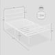thumbnail image 2 of Metal tamaño individual marco de cama con cabecero y footboard featuring iron heart design, 2 of 7