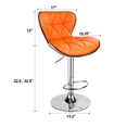 thumbnail image 3 of Leopard Shell Back Adjustable Swivel Kitchen Dining Counter Bar Stool,Set of 2,Orange, 3 of 5