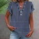 thumbnail image 2 of Vestidos Casuales Para Mujer, Blusas De Mujer De Moda Camiseta informal de manga corta con cuello en V y botones para mujer, 2 of 5