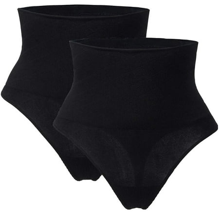 

HHei_K Women s Mid Waist Solid Buttock Raising Belly Closing Open Buttock Thong 2PCS