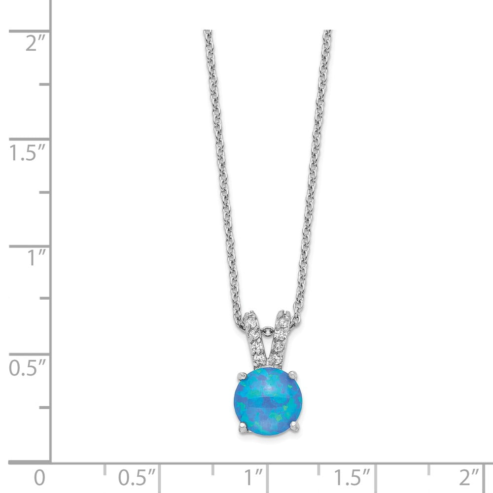 Rhodium-Plated Sterling Silver Cheryl M CZ Cat Necklace 18.25