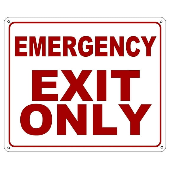EMERGENCY EXIT ONLY SIGN ( ALUMINIUM 10x12 -Rust Free )