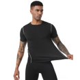 thumbnail image 4 of Ropa deportiva PRO de manga corta ajustada para entrenamiento deportivo, de secado rápido, muy elástica, transpirable, para correr, baloncesto y entrenamiento deportivo, 4 of 5