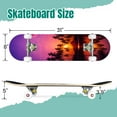 thumbnail image 2 of 31'' Complete Skateboard 7 Layer Canadian Maple Double Kick Deck Skateboards Palm trees sunset sky Hawaii Skate Board for Beginner Adult Gifts, 2 of 5