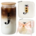 thumbnail image 1 of Joyero AYGXU Initial y juego de cristal de 470 ml con tapa de bambú, 1 of 6