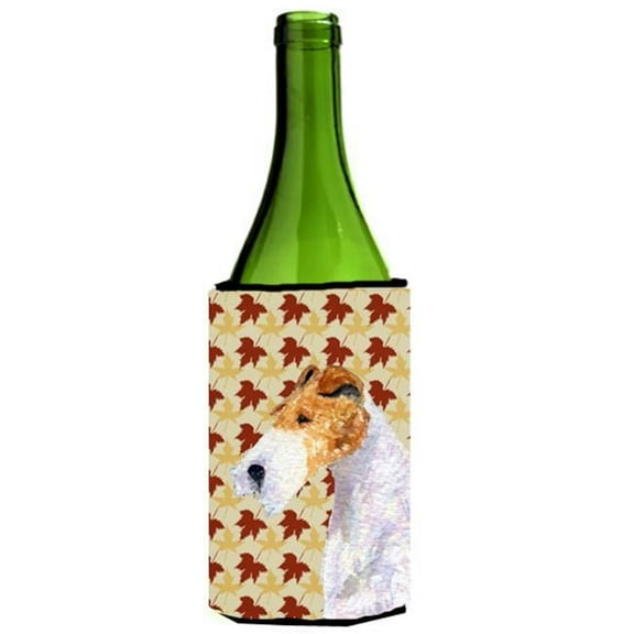 Fox Terrier Fall Leaves Portrait Wine bottle sleeve Hugger