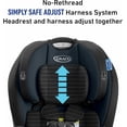 thumbnail image 4 of Graco TriRide 3 en 1 Asiento de coche reclinable, Clybourne – Asiento de coche orientado hacia rás y hacia adelante, reerzo de respaldo alto, reposacabezas ajustable, 4 of 5