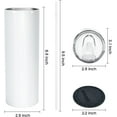 thumbnail image 2 of 25Pack 20oz Sublimation Tumblers, Sublimation Tumbler Blanks Bulk with Lid and Plastic Straw, Straight Stainless Steel Double Wall Insulated Sublimation Cups, 2 of 9