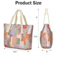 thumbnail image 3 of Tote Bag for Women - Pioneer Flower Shoulder Bag - Large Utility Work Duffle Bag with Zipper Handbag for Travel, Work, Sprots, 3 of 5