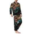 thumbnail image 2 of Picia Realistic Colorful Chameleon Pattern Men’s Long-Sleeve Sleepwear Set - Soft 2-Piece Loungewear with Pockets, Comfy PJs for Relaxing Nights-Small, 2 of 7