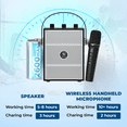 thumbnail image 2 of HW HAOWORKS Amplificador de Voz Portátil de 40W con Micrófono, Altavoz Bluetooth con Micrófono, Sistema PA con Efectos de Eco y Sonido, Karaoke Inalámbrico para Cantar-S98 Pro, 2 of 8