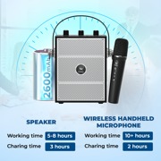 مضخم صوت محمول HW HAOWORKS بقدرة 40 وات مع ميكروفون،ومكبر صوت بلوتوث مع ميكروفون،ونظام PA مع صدى ومؤثرات صوتية،وكاريوكي لاسلكي للغناء-S98 Pro