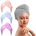 thumbnail image 1 of wonima11 4 Pack Coral Fleece Microfiber Hair Towel，Thickening Hair Towel Wrap for Women，Hairs Drying Towels，25.6 * 9.8 Inch (Multicolor), 1 of 1