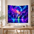 thumbnail image 5 of Rainbow Galaxy Above Waterfalls and Mountains, Mystical Fantasy Style for Space Lovers, Galaxy Wall Art, Housewarming Gift, Tapestry Wall Hanging for Bedroom and Dorm, 5 of 7