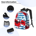 thumbnail image 3 of Yield Red Funny Crab on Blue Stripe Print Backpack for Women Men, Lightweight Casual Travel Daypack, Classic Basic College Backpack, Middle School Bag, 3 of 5