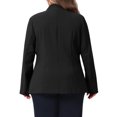 thumbnail image 4 of DARING DIVA Women's Plus Blazer Business Open Front Work Office Jacket 4X Black, 4 of 6
