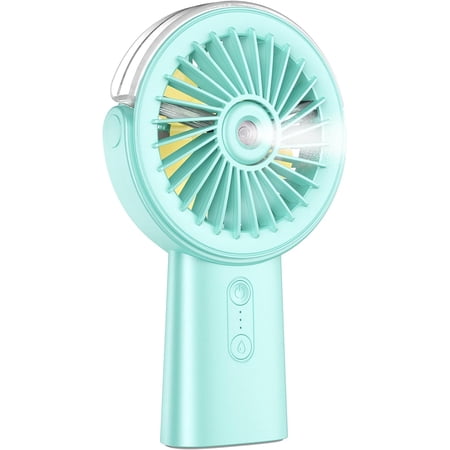Otlonpe Misting Fan Portable Handheld Fan, 4000mAh Hand Held Mist Fan Rechargeable Power Bank, 90° Adjustable Small Mister Fan, Personal Cooling Water Spray Fan for Men Women Travel Home Outdoor