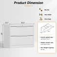 thumbnail image 3 of Topass Lateral File Cabinets with Lock, 2 Drawer Steel Wide Filing Organization Storage Cabinets, Steel File Cabinet for A4 Legal/Letter Size, Assembly Required (White, 2 Drawer - 36" W), 3 of 7