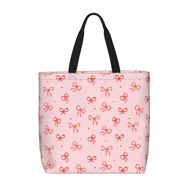 Balery Pink Bows1 Bolsa de Mano para Mujeres con Cremallera, Bolsa de Gimnasio con Compartimentos, Bolsa para Laptop, Bolsa para Trabajo