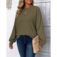 thumbnail image 2 of Cogild Women's Plus Size Sweaters for Women, Lightweight Ribbed Solid Color Long Sleeve, Oversized, 5XL, 2 of 5