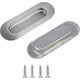 thumbnail image 3 of 4 Pieces Sliding Door Handles Oval Recessed Handle Shell Handle Stainless Steel Flush Door Handle with Screws for Cabinets Sliding Doors Silver, 3 of 5