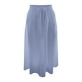 thumbnail image 7 of XIAONU Womens Skirts Casual Elastic High Waisted Elegant Skirt Mid Length Fashion Solid Color Versatile Long Skirt, 7 of 7