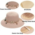 thumbnail image 4 of LinYooLi Flower Sun Hat for Women Straw Hat Summer UV Protection Beach Cap Packable Wide Brim Travel Bucket Hat, 4 of 4