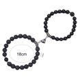 thumbnail image 6 of rygai 2Pcs Couples Bracelets Beaded Heart Men Women Frosted Stone Anti-fade Bangles for Girlfriend Boyfriend, 6 of 7