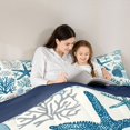 thumbnail image 4 of Castle Fairy Silhouette Coral Starfish Tile Full Size Comforter Sets 3-Piece,Two-Tone Seashell Reef Seamless Pattern Bedding Comforter Set,Navy White,Reversible,1 Comforter and 2 Pillowcases, 4 of 6