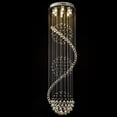 thumbnail image 4 of DENEST Modern LED Crystal Spiral Ceiling Light Raindrop Chandelier Pendant Lamp Fixture, 4 of 12
