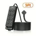 thumbnail image 1 of LOVEVER Flat Plug Surge Protector Outlet Extender Power Strip with 5ft/10ft Thin Flat Extension Cord  8 Widely Distributed AC Outlets  4 USB Charging Ports (2 USB A & 2 USB C)  Desk Charg, 1 of 6