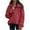 Wine, variant on Womens Quilted Pullover Lightweight Puffer Jackets Snap Button Front Stand Collar Winter Down Coats Travel Casual Thicken Warm Fall Jackets