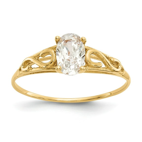 14K Yellow Gold Ring Band Fashion Spinel () White Madi K Synthetic