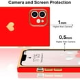 thumbnail image 5 of Compatible with iPhone 12 Case  Luxury Plating Gold for Women Girls Cute Love Heart Pattern Shockproof Raised Full Camera Lens Protection Cover Case for iPhone 12, Red, 5 of 14