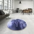 thumbnail image 3 of Ahgly Company Indoor Round Patterned Deep Periwinkle Purple Area Rugs, 8' Round, 3 of 6