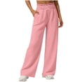 thumbnail image 2 of Pantalones largos para niños, de color liso, con cintura elástica y bolsillos laterales, holgados y transpirables, de poliéster., 2 of 7