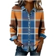 thumbnail image 2 of Xuyuer Women Button Down Shirts Long Sleeve Lapel Stain Shield Dress Shirts Slim Dots fit Work Blouses Office Business Tops, 2 of 5