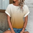 thumbnail image 7 of Lzobxe Women's Tops, Tees & Blouses Printed Round Neck Curved Hem Short Sleeved,Sizes S-3XL, 7 of 7