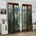 thumbnail image 5 of Misty Forest Landscape Curtains, Wooden Window Forest Mountain Rustic Green Tree Mysterious Window Treatments for Bedroom Living Room Kitchen Blackout Curtains 84x84 Inch, 5 of 6