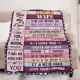 thumbnail image 2 of LHSHID Romantic Gifts for Wife from Husband Best Wife Gifts for Her Wife Birthday Gifts for Womens Wife Gifts for Mothers Day Christmas Anniversary Valentine'S Day Wife Blanket Gifts 60"x80", 2 of 6