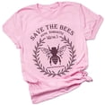 thumbnail image 3 of T-shirt Femme Lettre Manches Courtes Haut T-shirt Fille Tee Court Col Rond Blouse d'Été, Rose, TG, 3 of 7