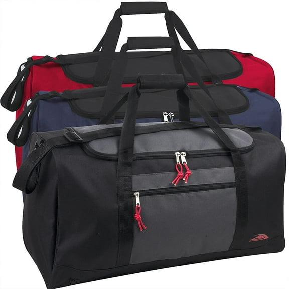 24 Pack 55 Liter, 24 Inch Wholesale Duffle Gym Bags in Bulk for Men and Women, Travel, Sports