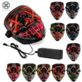 thumbnail image 4 of Luxtrada Clubbing Light Up "Stitches" LED Mask Costume Halloween Rave Cosplay Party Xmas + AA Battery (Orange&Pink), 4 of 6
