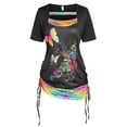 thumbnail image 1 of Camiseta Suelta de Talla Extra de Estampado de Mariposa Rosegal  Camisetas tallas grandes, 1 of 5