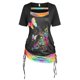 thumbnail image 1 of Camiseta Suelta de Talla Extra de Estampado de Mariposa Rosegal  Camisetas tallas grandes, 1 of 5
