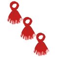 thumbnail image 1 of Bufanda De Invierno Mujer Suave Diseño De La Tela Liso 3 Piezas Rojo Unitalla, 1 of 3