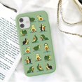 thumbnail image 1 of Moskado aguacate Yoga patrón divertido funda para iPhone 14 11 Pro Max 12 13 Mini X XS Max XR 7 8 Plus SE2020 TPU funda de silicona Tan Jianjun unisex, 1 of 2