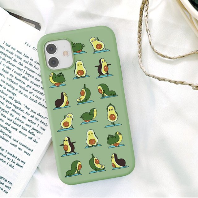 Moskado aguacate Yoga patrón divertido funda para iPhone 14 11 Pro Max 12 13 Mini X XS Max XR 7 8 Plus SE2020 TPU funda de silicona Tan Jianjun unisex