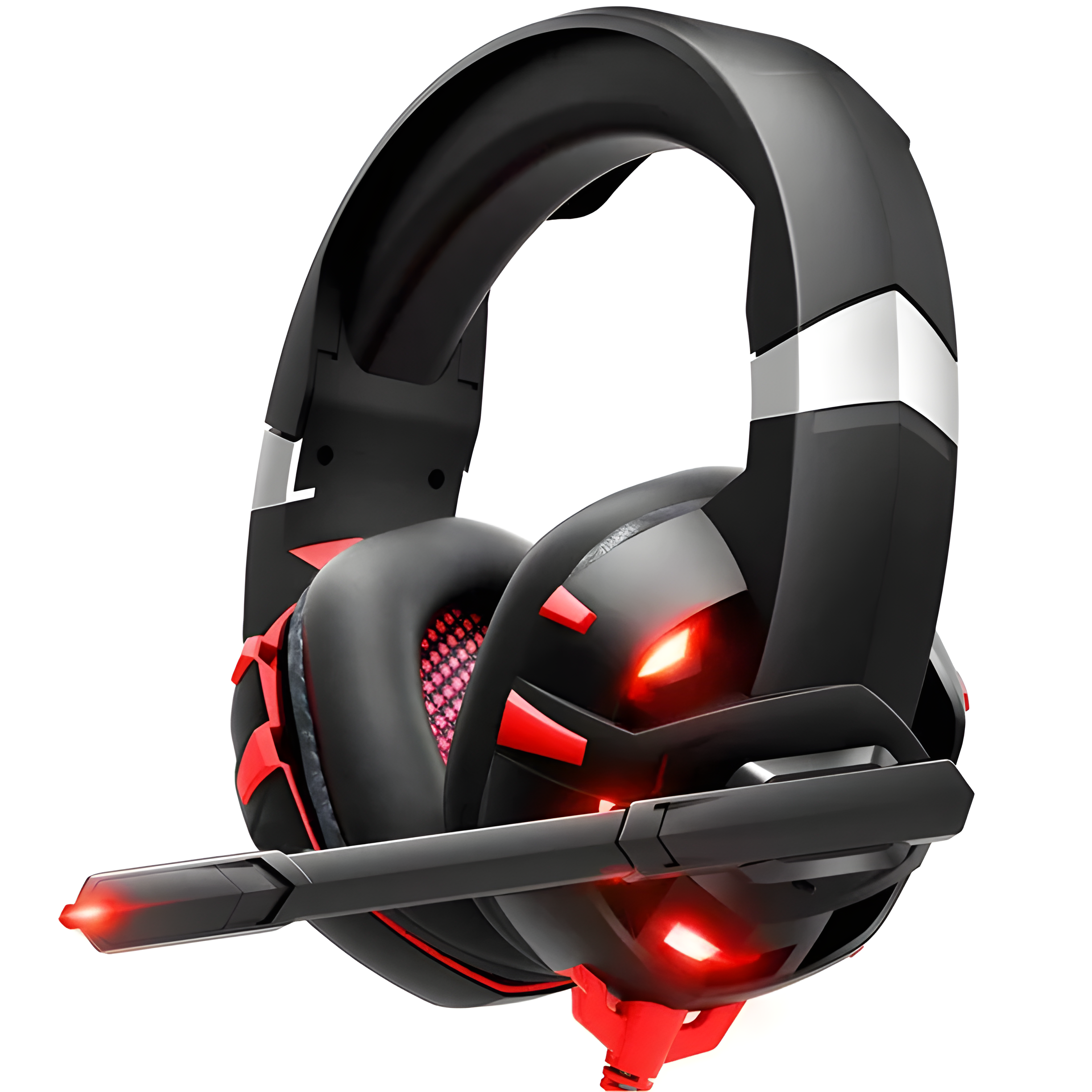 RUNMUS Gaming Headset with Noise Canceling Mic for PS4, Xbox One, PC, Mobile, 7.1 Surround Sound Headphone with LED Light for Kids Adults
